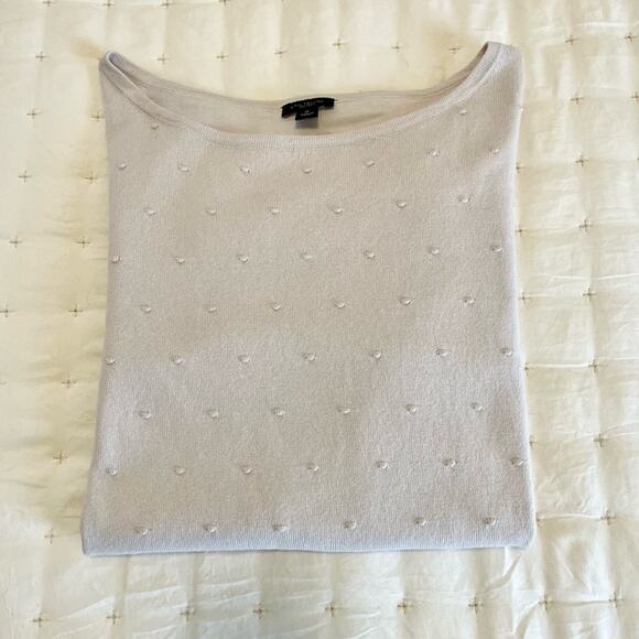 Ann Taylor Fine Gauge Textured Cotton Sweater Women's XL | Ecru | EUC - Picture 10 of 10